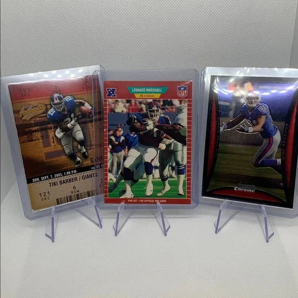 New York Giants NFL Football Trading Card Tiki Barber Pepper Johnson Jennings - Picture 2 of 5
